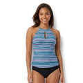Ellen Tracy Women’s Striped Halter Tankini Swim Top Size 6 New
