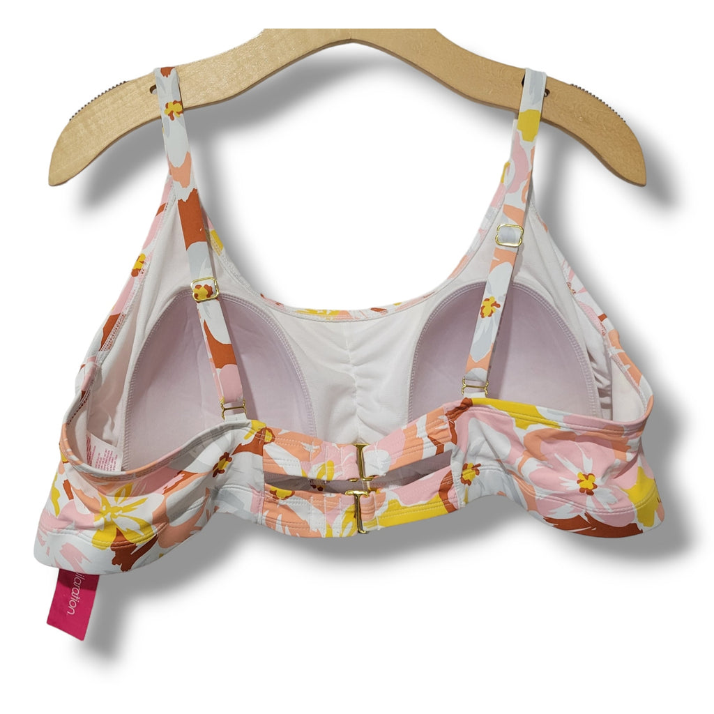 Xhilaration Juniors Plus Floral Bikini Bralette Top 22W – Built-In Padding
