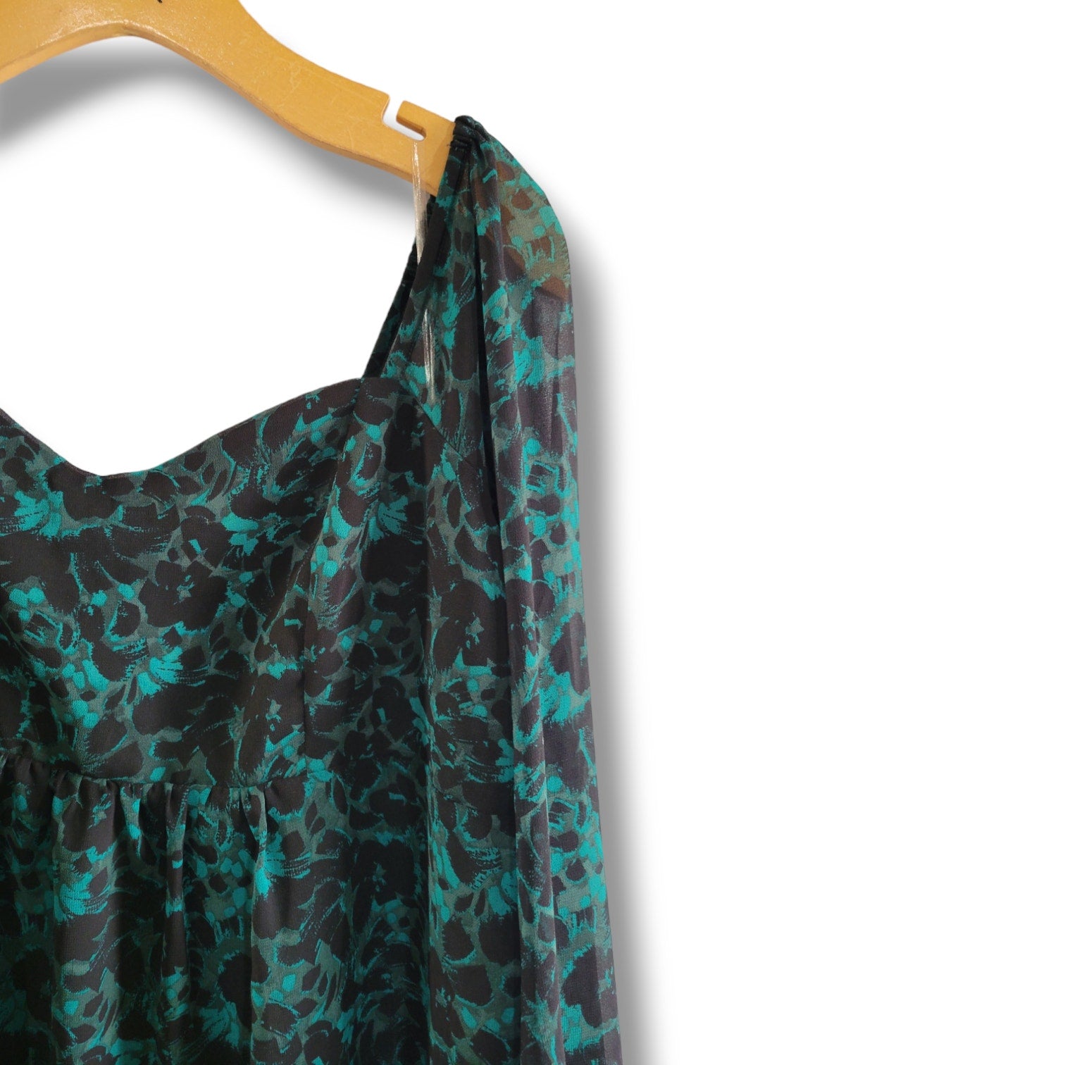 Isabel Maternity by Ingrid & Isabel Green Floral Long Sleeve Blouse xs maternity