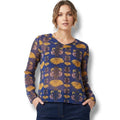 Love 21 women's Forever 21 Blue Retro Floral Sheer Chiffon Blouse – Small