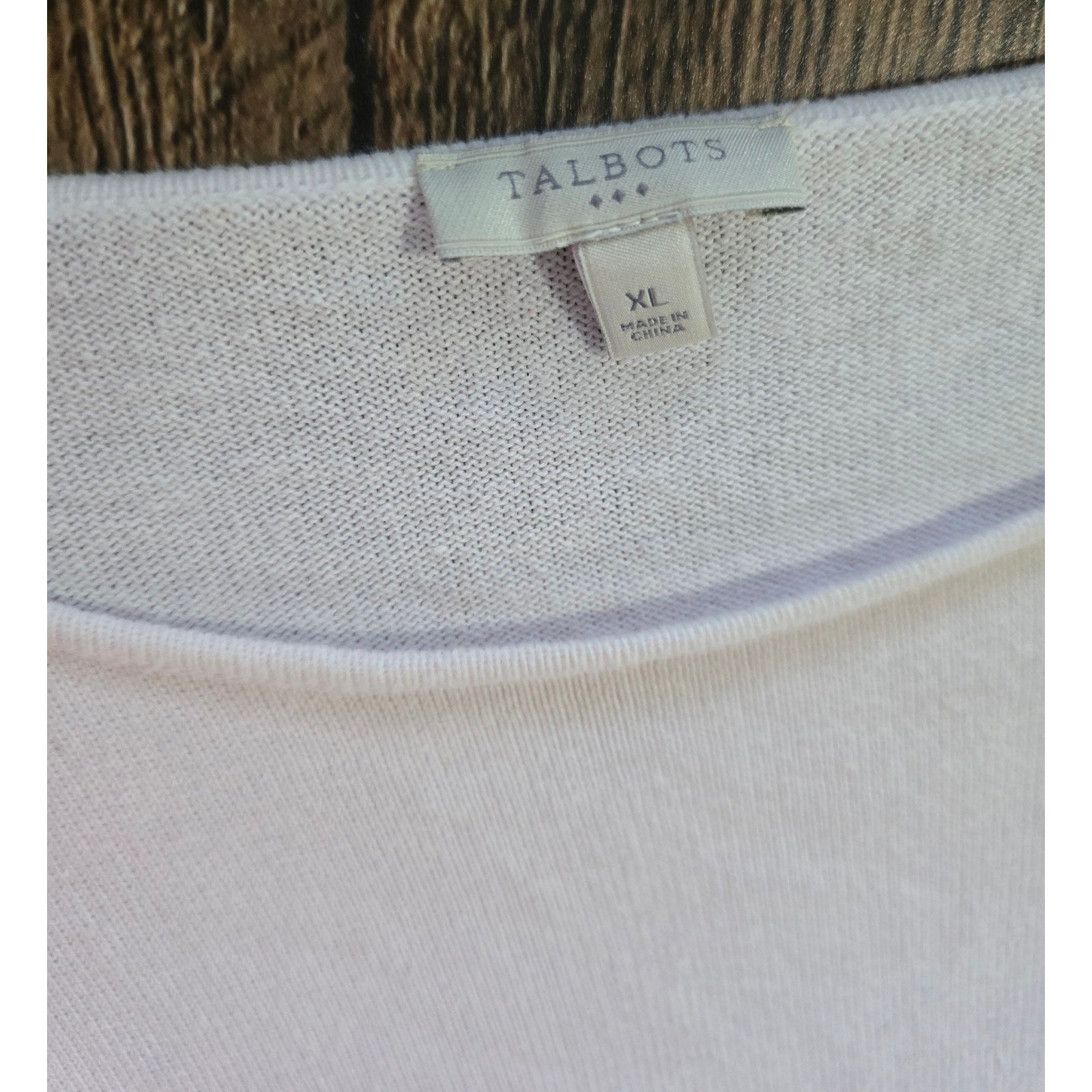 Talbots Soft Pink Floral & Striped Cotton Knit Sweater XL