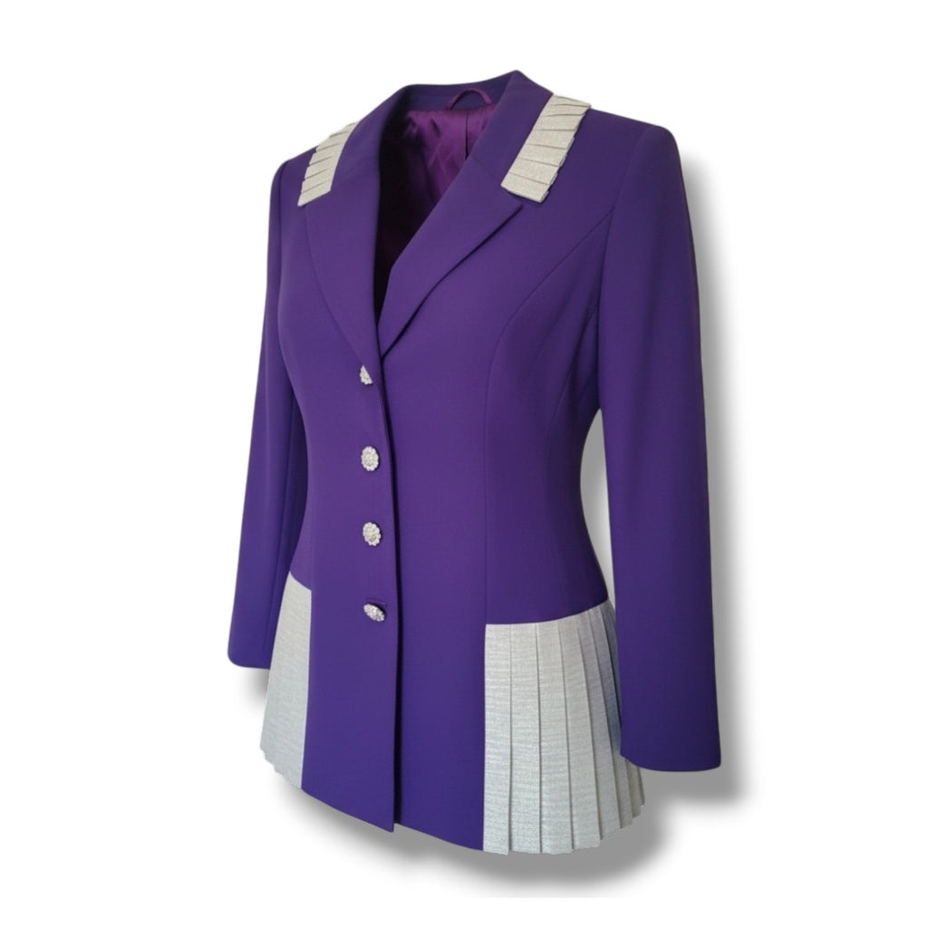 Night Studio New York 80s/90s Purple Blazer Jacket Metallic Bling Size 14