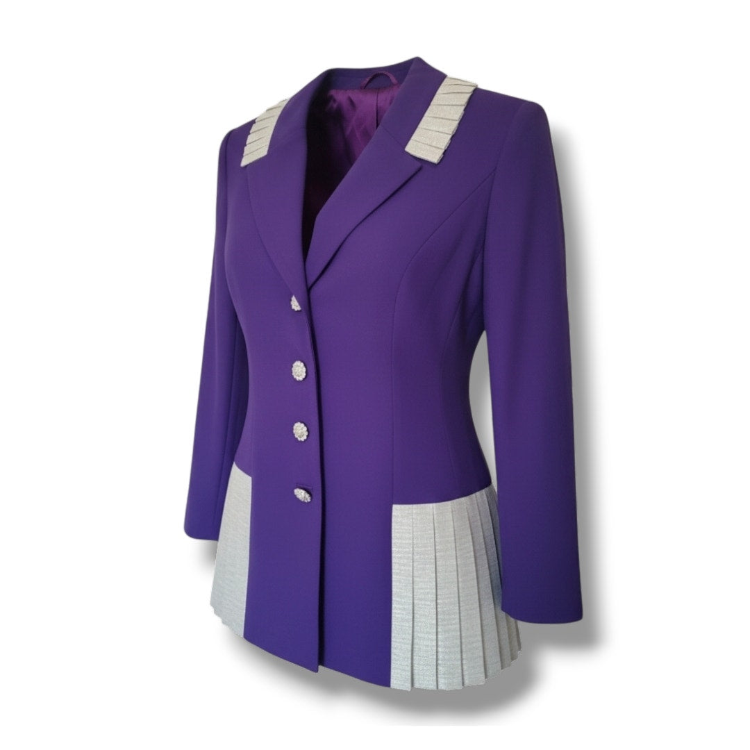 Night Studio New York 80s/90s Purple Blazer Jacket Metallic Bling Size 14