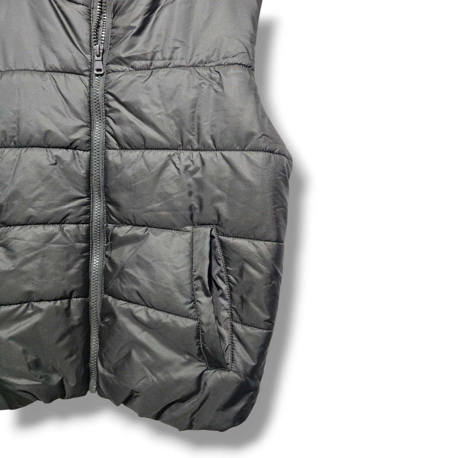 H&M Women's Size US 8/10 Black High-Collar Puffer Vest