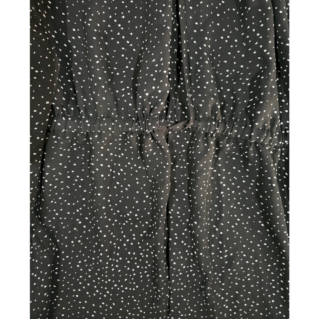 Hilary Radley Black White Abstract Dot Long Sleeve Dress S Faux Wrap