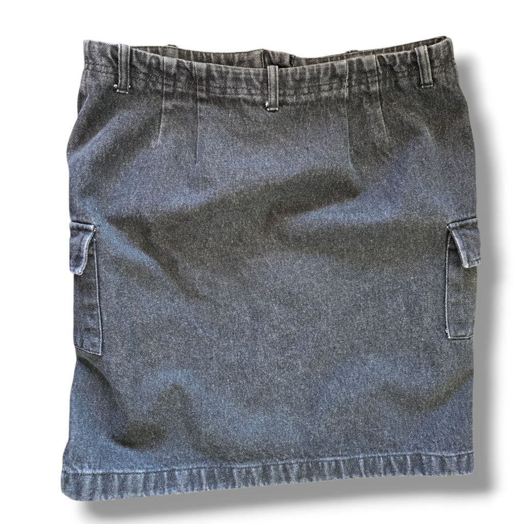 Ann Taylor Factory Women’s Black Denim Cargo Mini Skirt Size 12