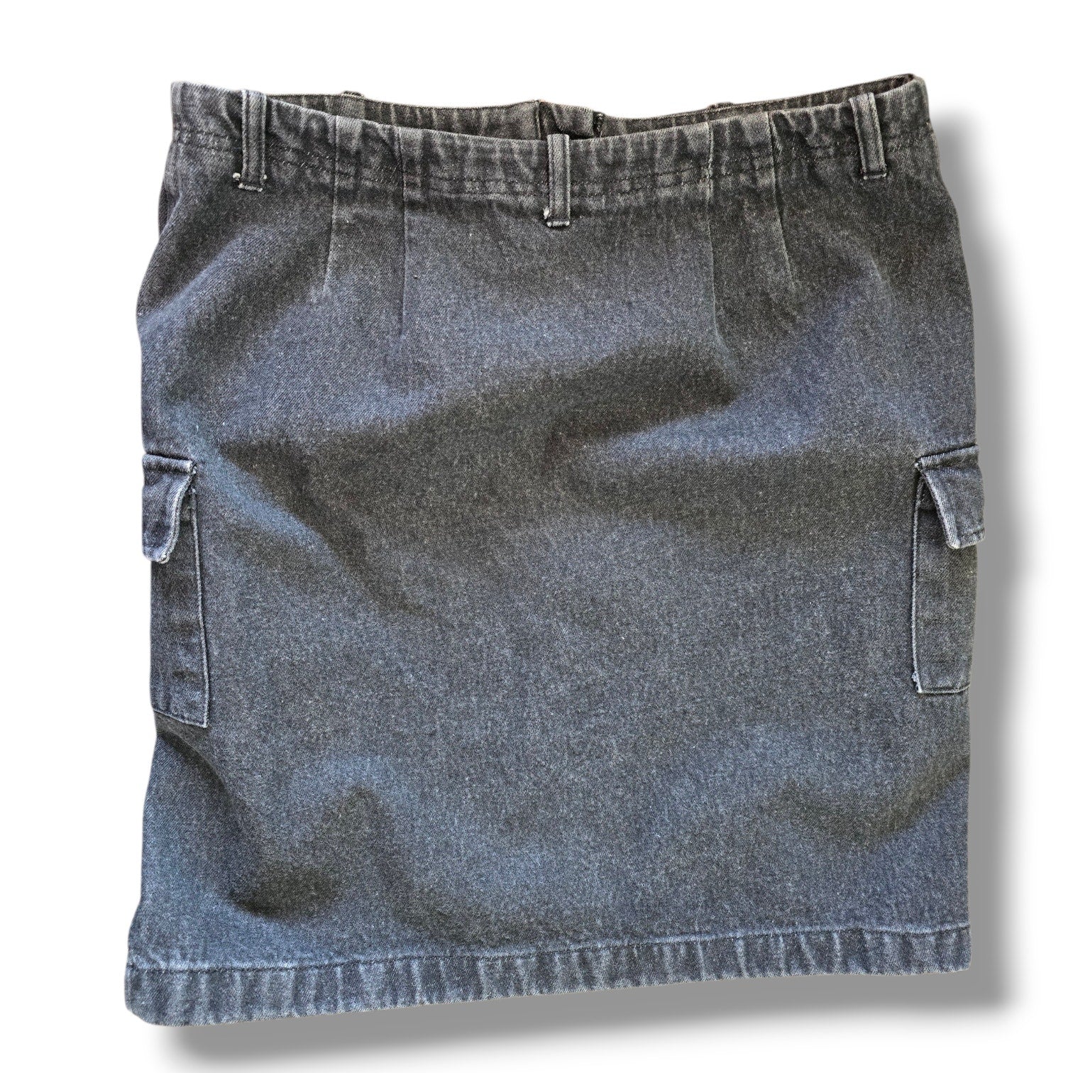 Ann Taylor Factory Women’s Black Denim Cargo Mini Skirt Size 12