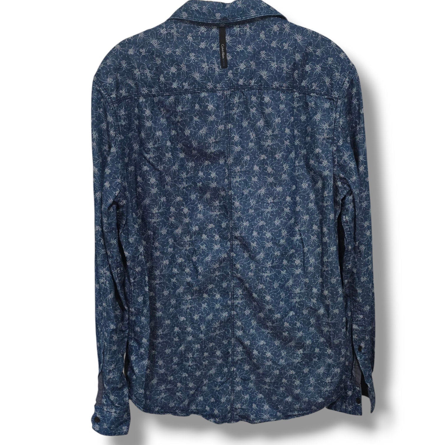 CK Calvin Klein men's blue long sleeves collared button-down shirt  - medium