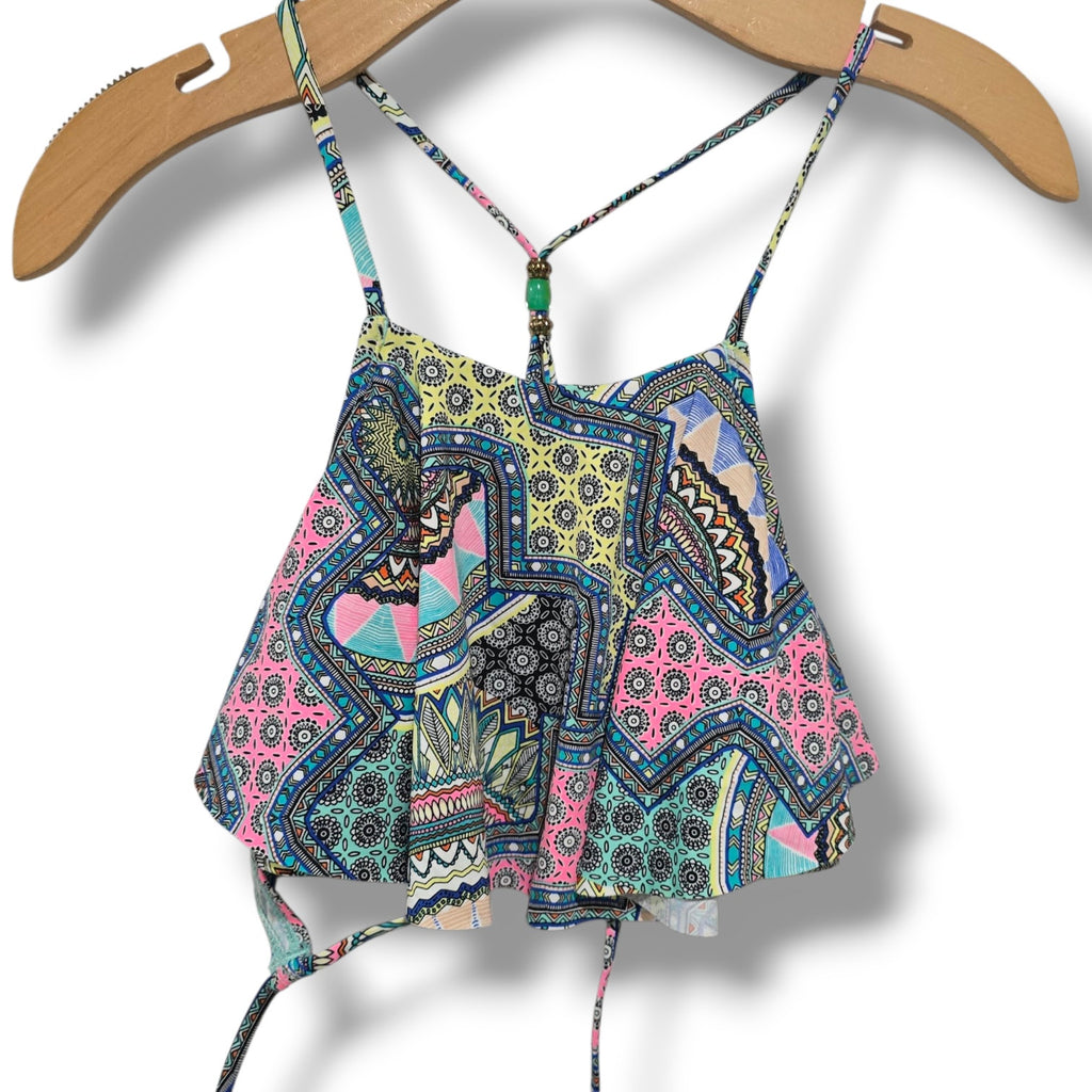 a.n.a A New Approach Women’s Flounce Swim Top Beaded Detail Padded Size 4