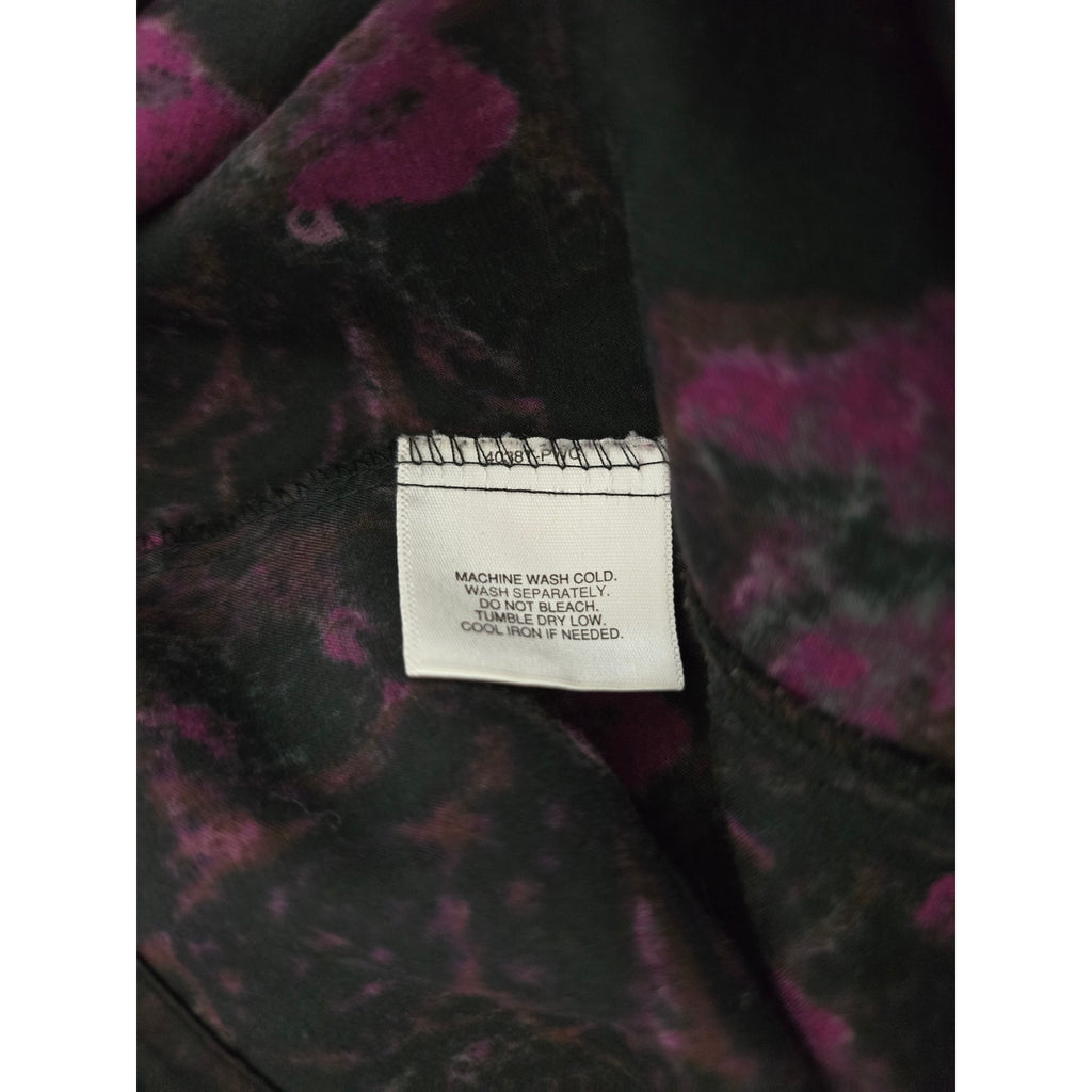 Apostrophe women’s plus size Woman Black & Purple Watercolor Button-Down Blouse 24w/26w
