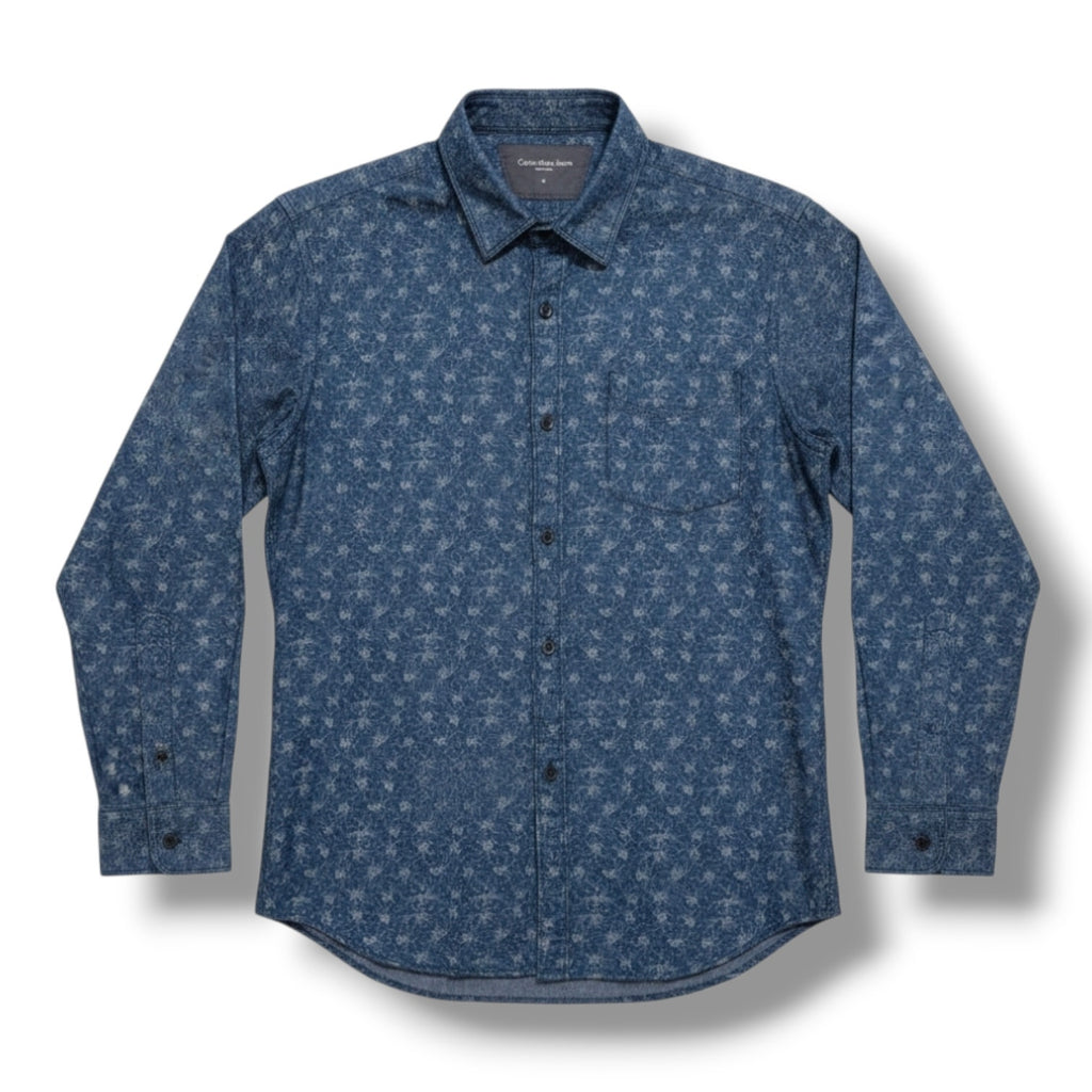 CK Calvin Klein men's blue long sleeves collared button-down shirt  - medium