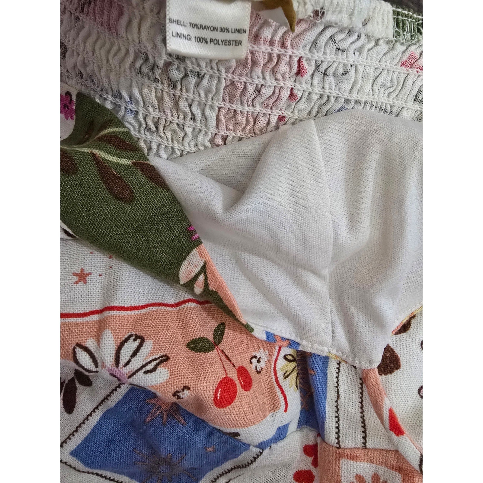 Monteau Los Angeles Celestial Floral Linen Blend Smocked Back Mini Sundress
