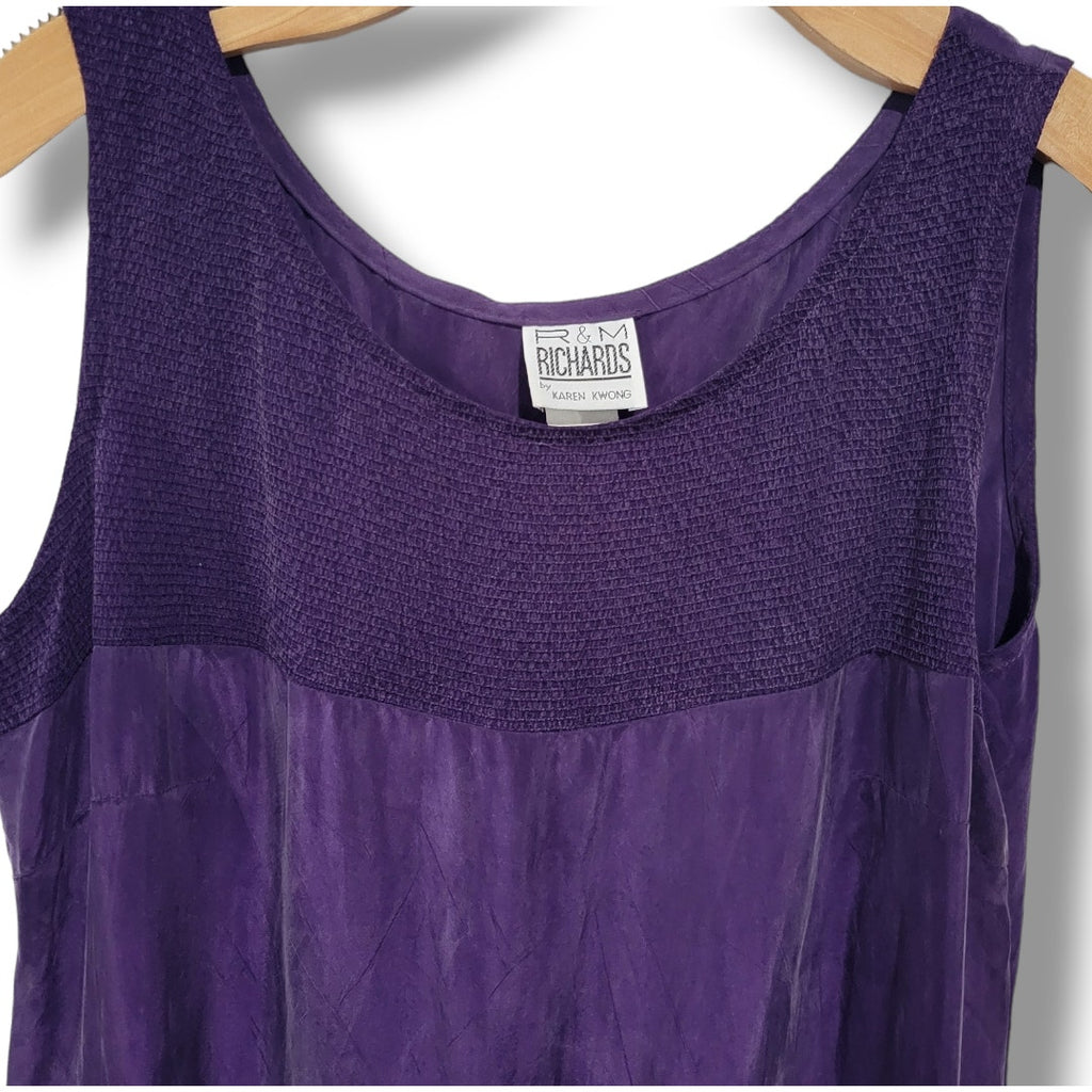R&M Richards by Karen Kwong Women’s Purple Vintage Sleeveless Maxi Dress Sz 8