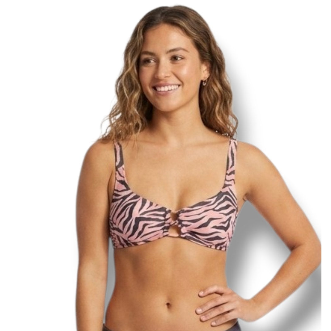 Xhilaration Juniors Pink Zebra Animal Print Bikini Swim Top – Size Small