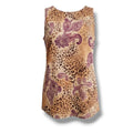California Dynasty Women’s Paisley & Leopard Print Sleeveless Blouse Size Large