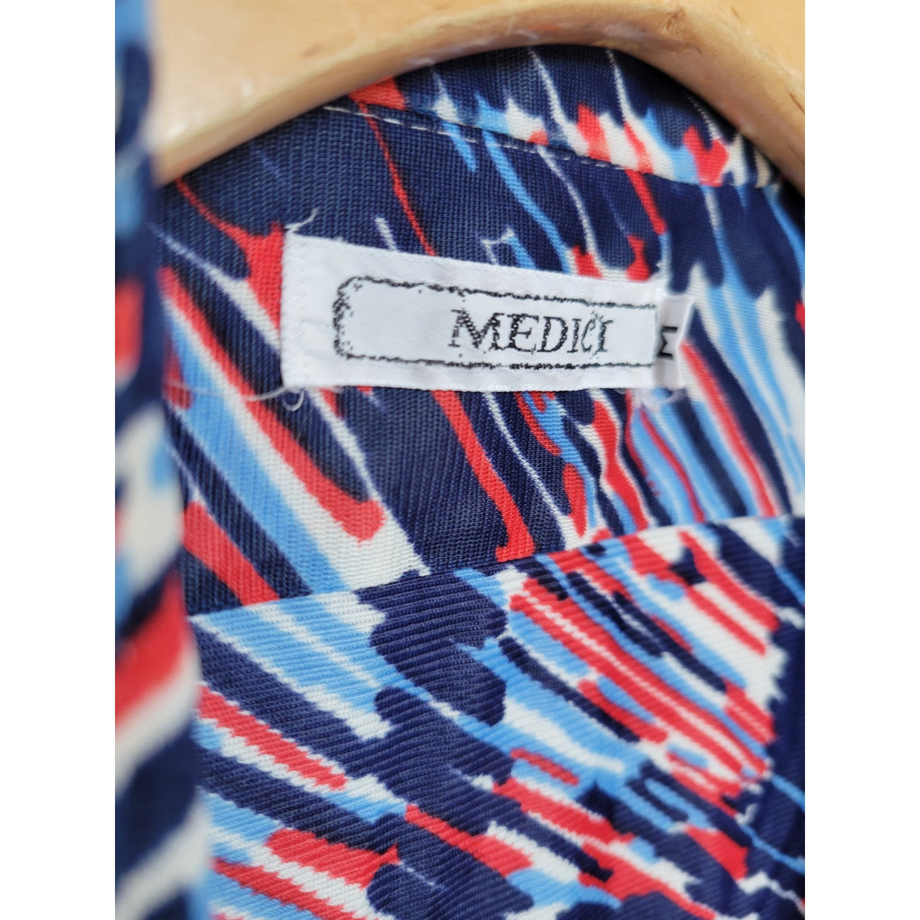 Medici Men’s Multi-Color Long Sleeve Button-Down Shirt – Medium