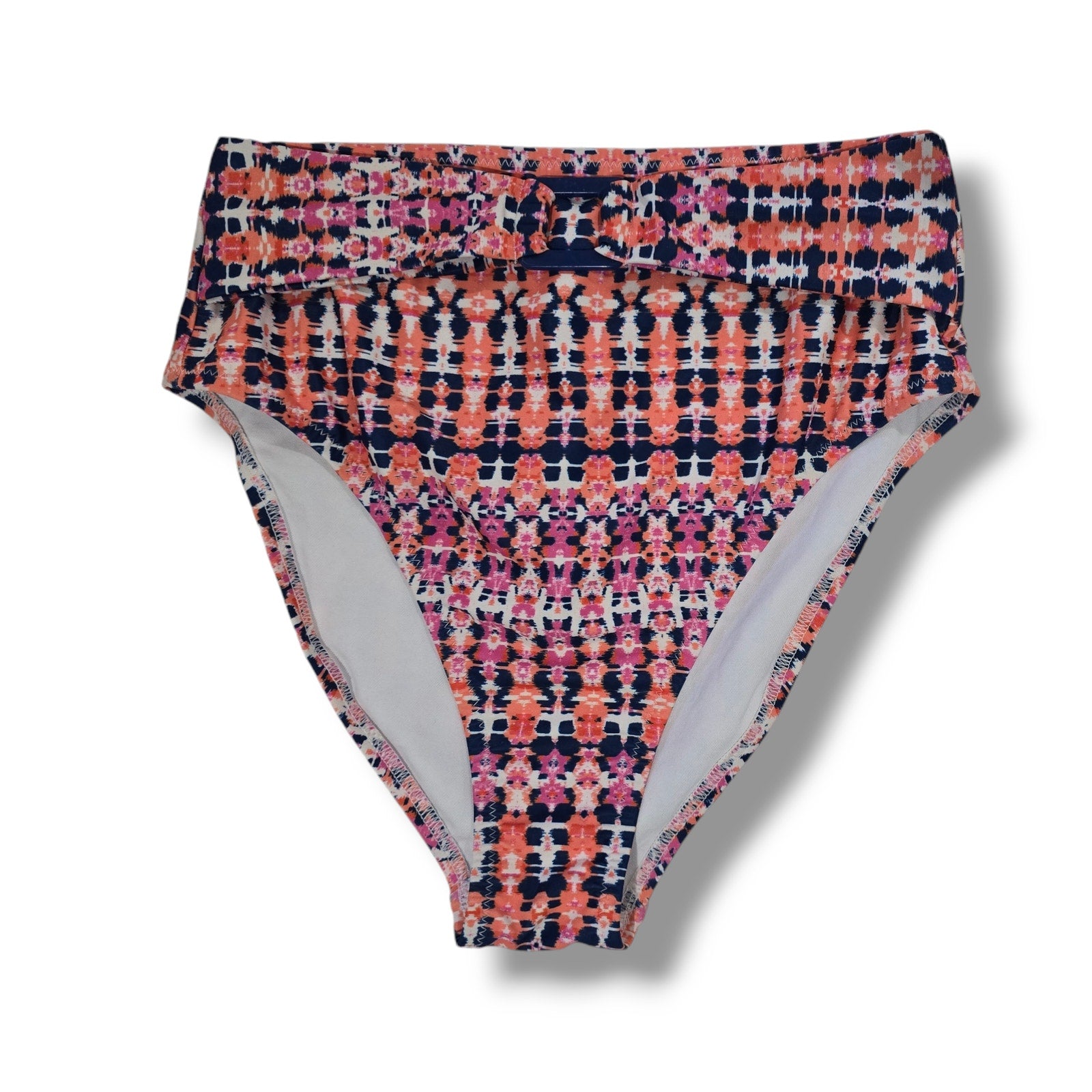 Jessica Simpson Women’s Multicolor High-Leg Faux Belted Bikini Bottom Small NWT
