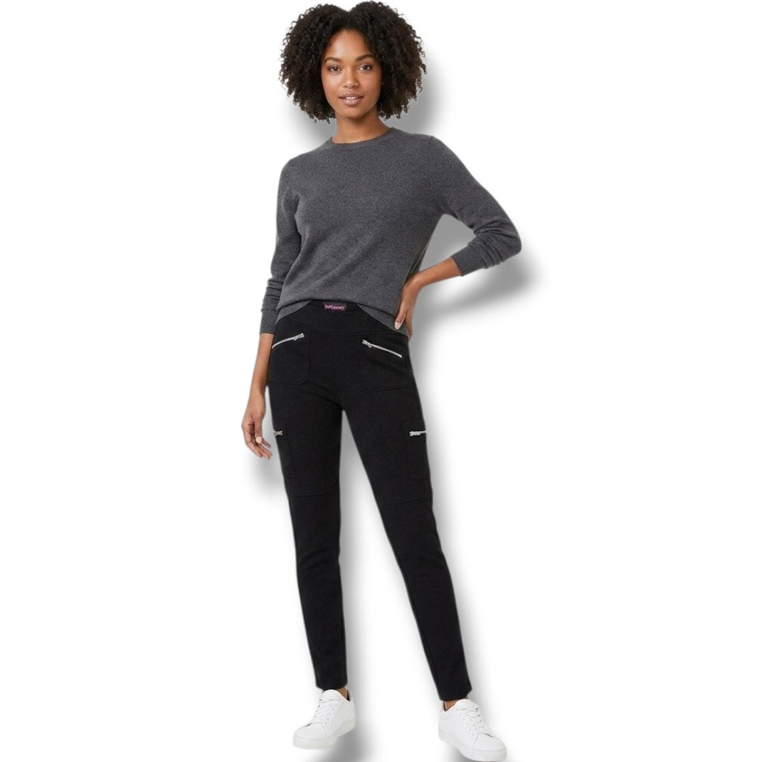 2B Bebe Women’s Black Zippered Pocket Skinny Pants Y2K Style – Size Small