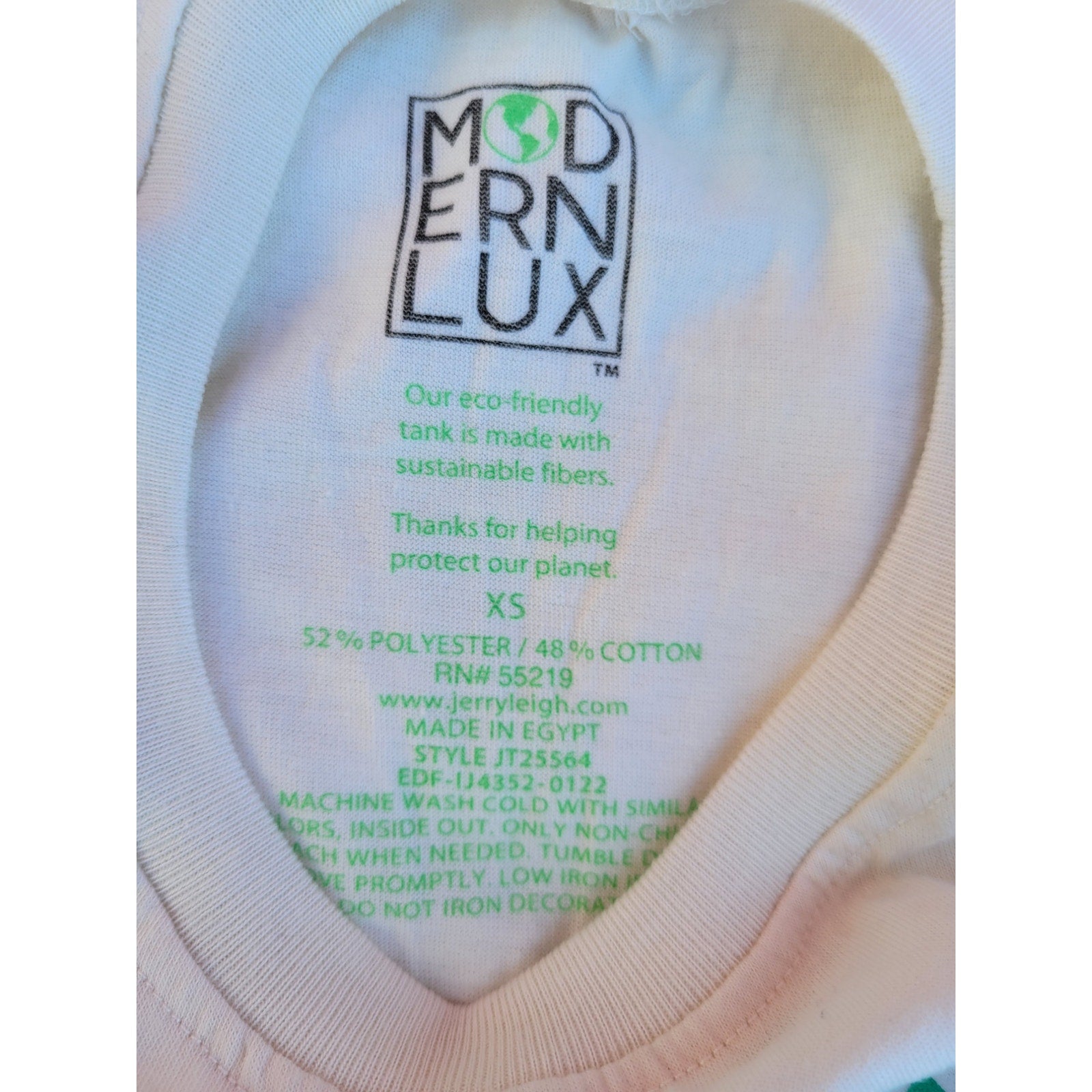 Modern Lux Eco Warrior Graphic Tank Top Women’s XS Cream Sleeveless NWOT