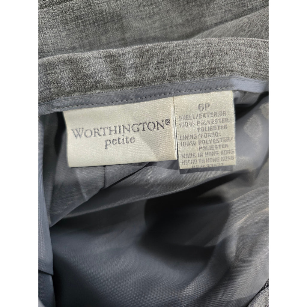 Worthington JCPenney Women's petite gray careerwear skirt - 6P