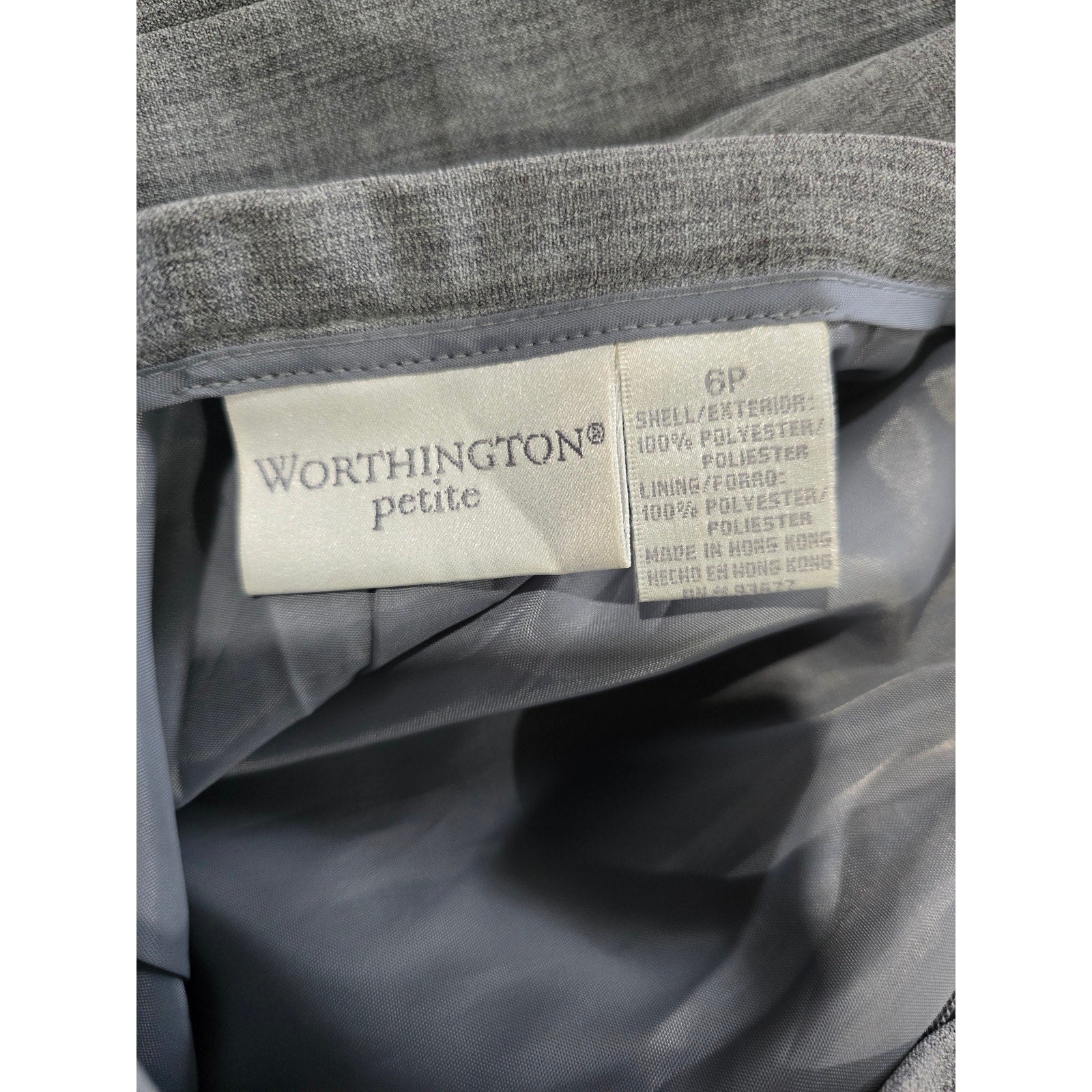 Worthington JCPenney Women's petite gray careerwear skirt - 6P