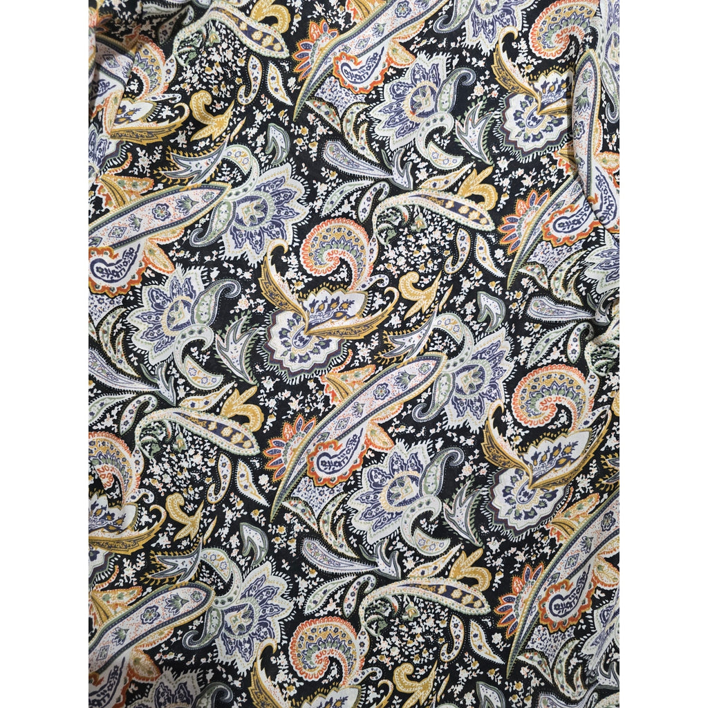 Antilia Femme women's Paisley Split-Neck Roll-Tab Blouse xl