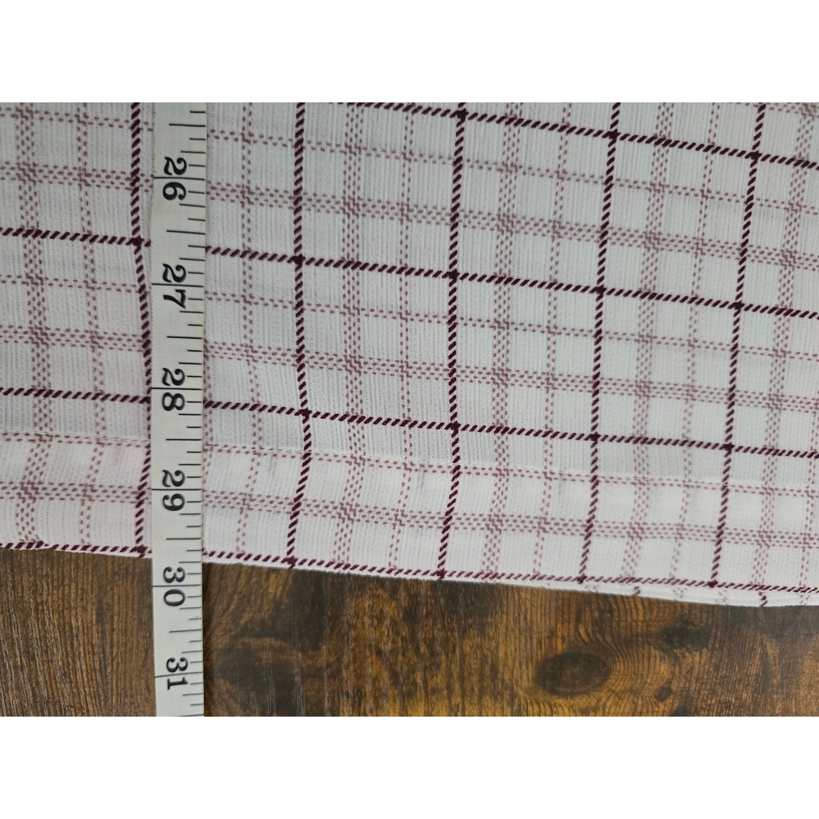 Liz Claiborne Women's Large cream Burgundy Plaid 3/4 Sleeve Blouse Top