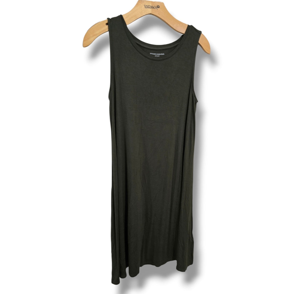 Amazon Essentials Olive Green Sleeveless Jersey Tank Dress