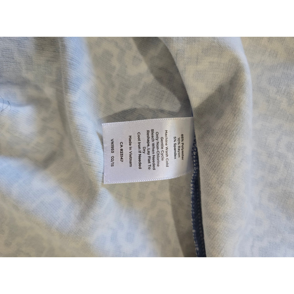 Talbots Blue & Ivory Geometric Ikat Sleeveless Fit-and-Flare Dress – Medium