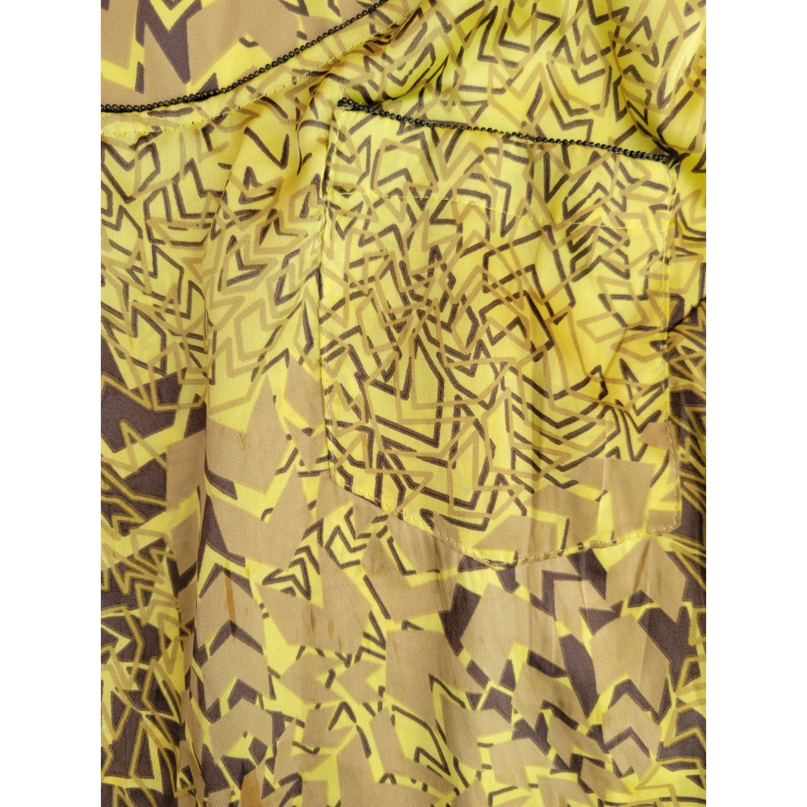 Beverly Drive Women’s Plus Size Yellow & Brown Sleeveless Tank Blouse- 24w/26w
