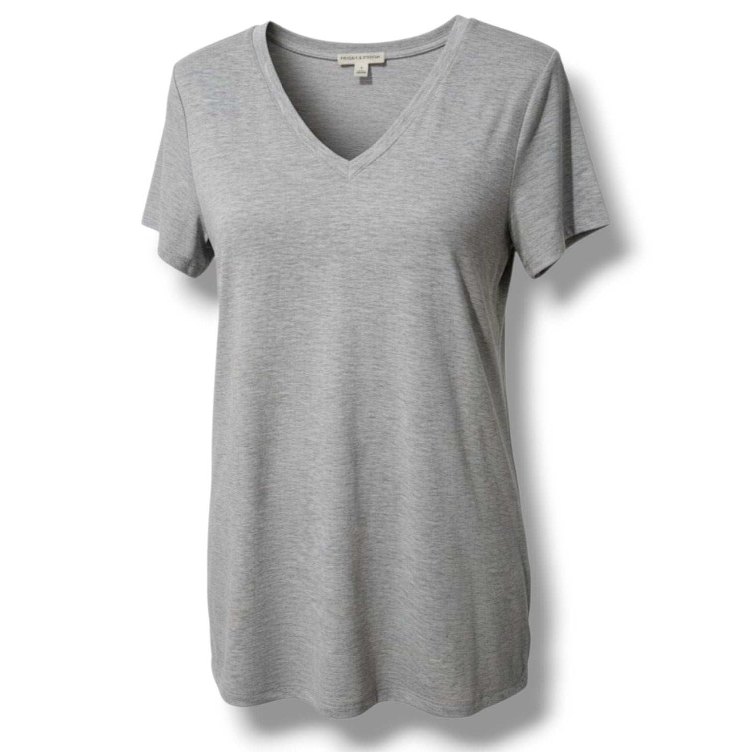 Zenana Outfitters Women’s Heather Gray V-Neck Tunic Top – Small, Rayon Spandex Blend