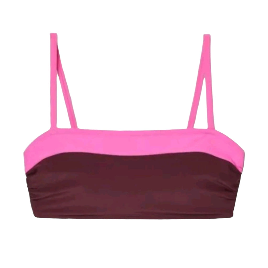 Kona Sol Women’s Colorblock Bandeau Bikini Swim Top Medium NWT