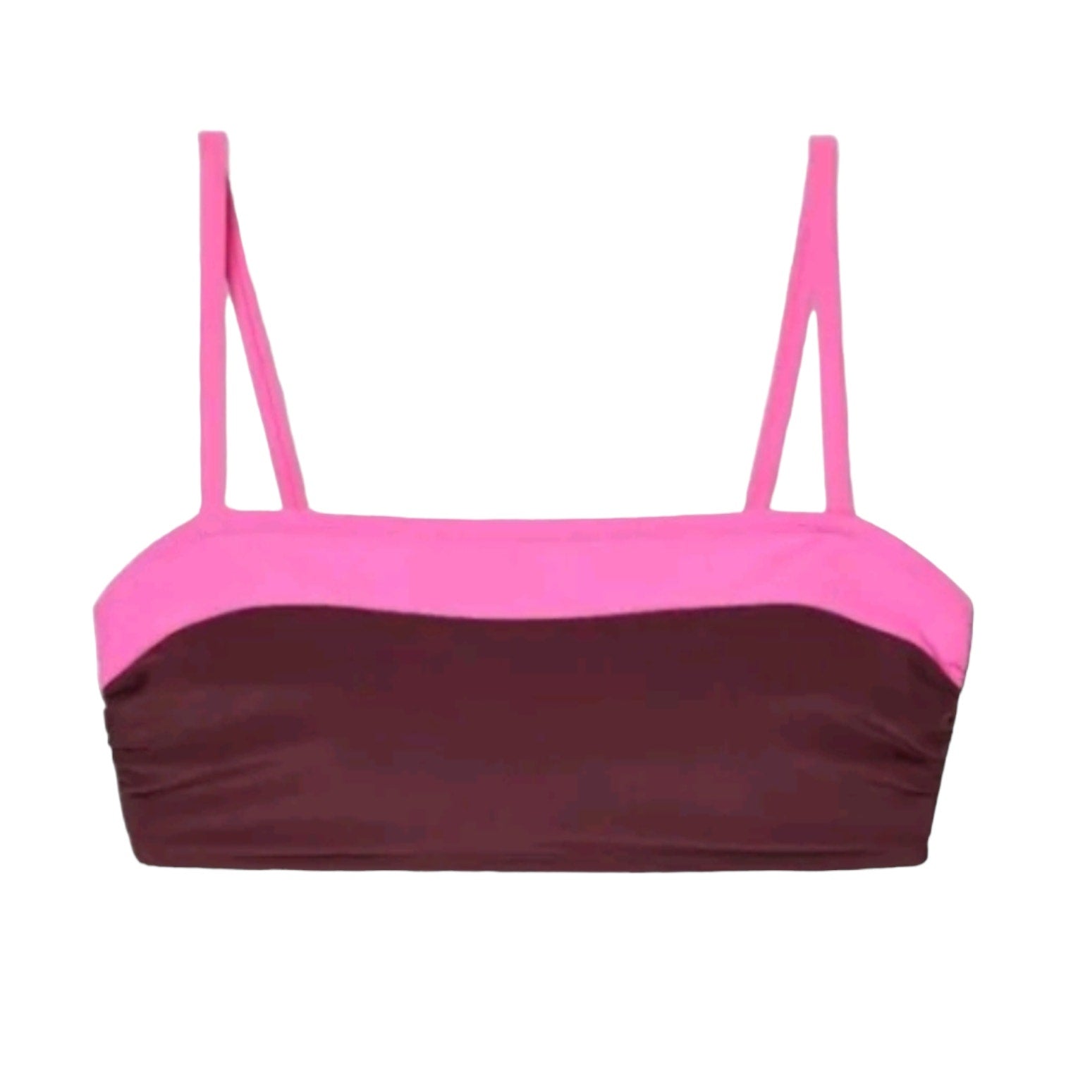 Kona Sol Women’s Colorblock Bandeau Bikini Swim Top Medium NWT