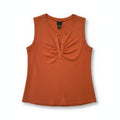 Torrid Size 2 Orange Burnt Rust Metallic Shimmer Henley Tank Top Plus