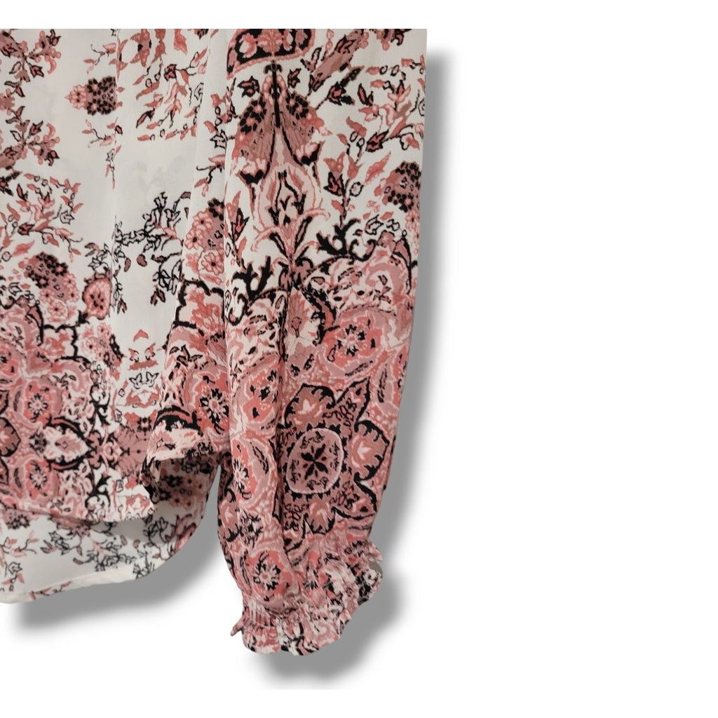 Paraphrase Women’s Pink Multicolor Floral Long Sleeve Blouse – Size Small