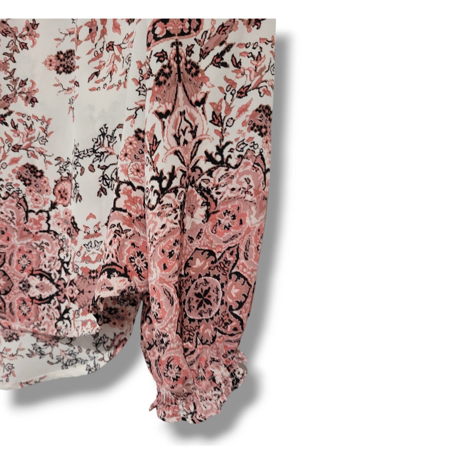 Paraphrase Women’s Pink Multicolor Floral Long Sleeve Blouse – Size Small