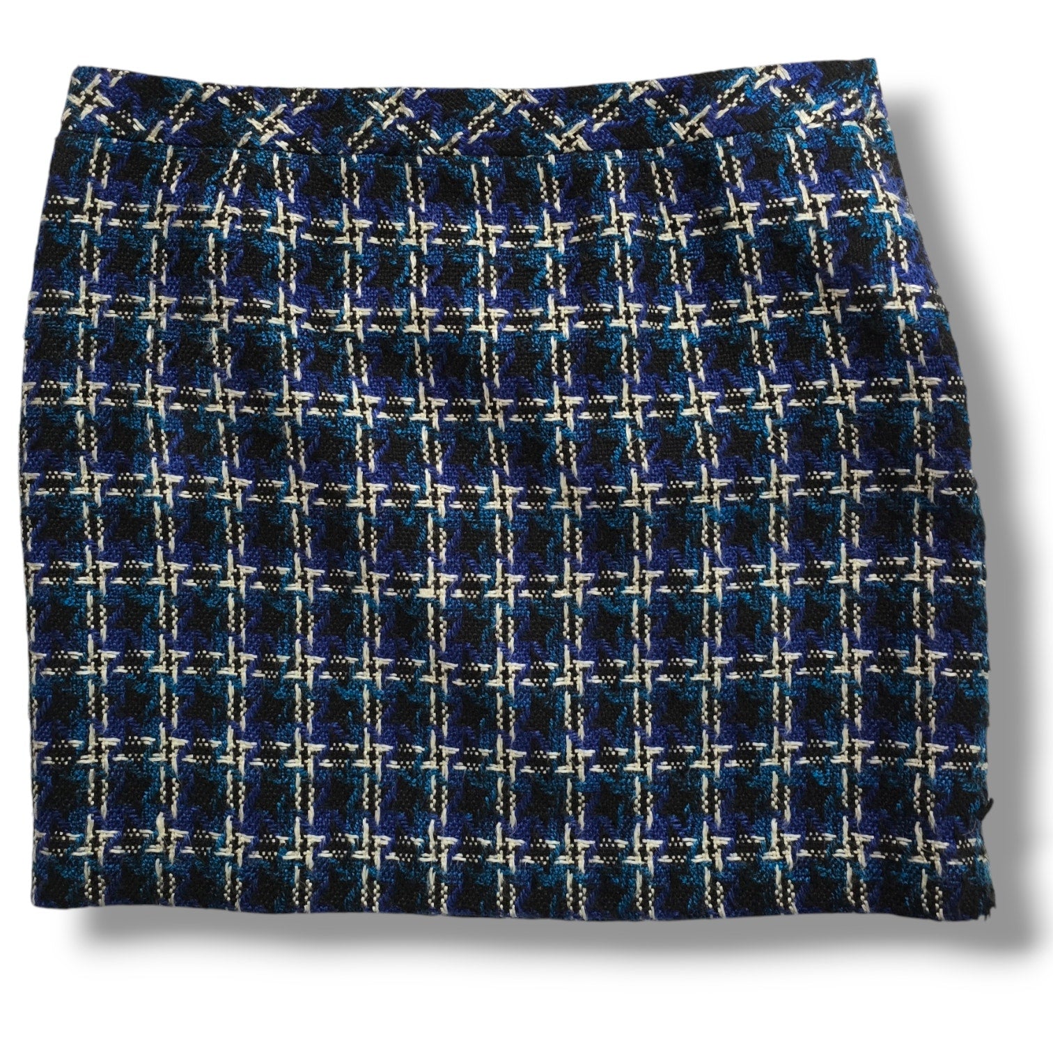 Ann Taylor Loft Women’s Plaid Tweed Lined Skirt with Side Zip Pockets Size 8