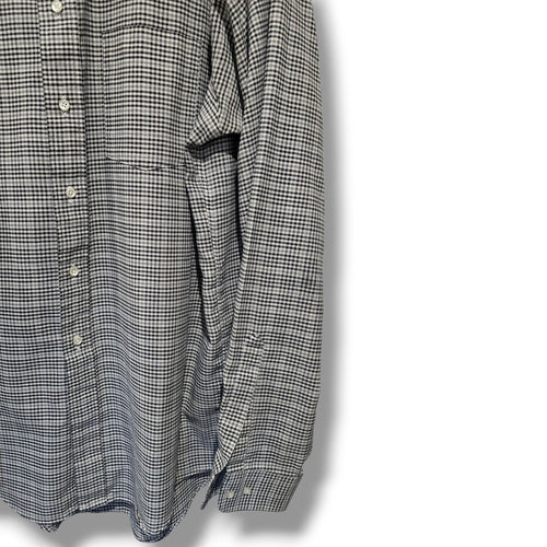 Arrow Dover Men’s Checkered Button-Down Shirt – Black & White, Size 16.5 (36/37)