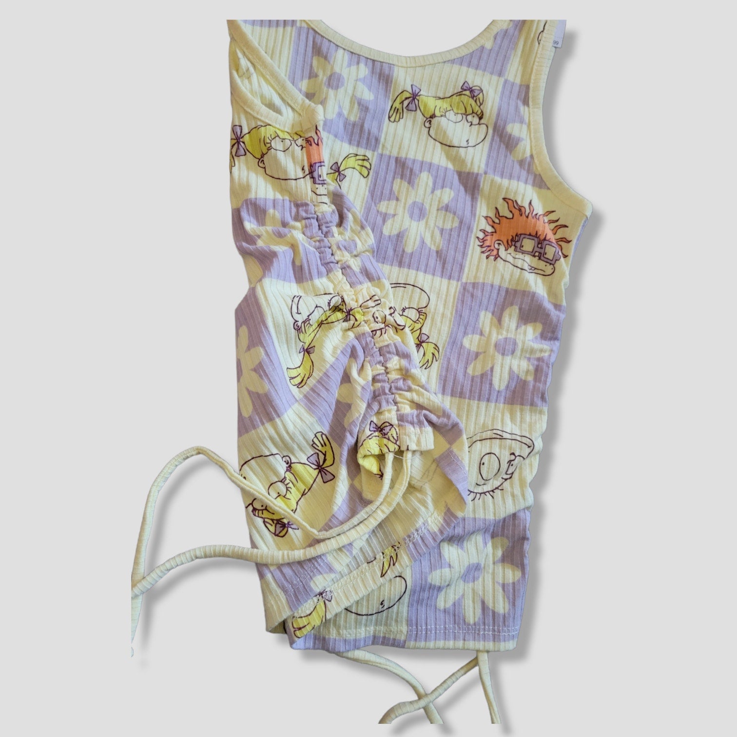Nickelodeon Women’s Rugrats Graphic Ruched Tank Top - Yellow & Purple, New