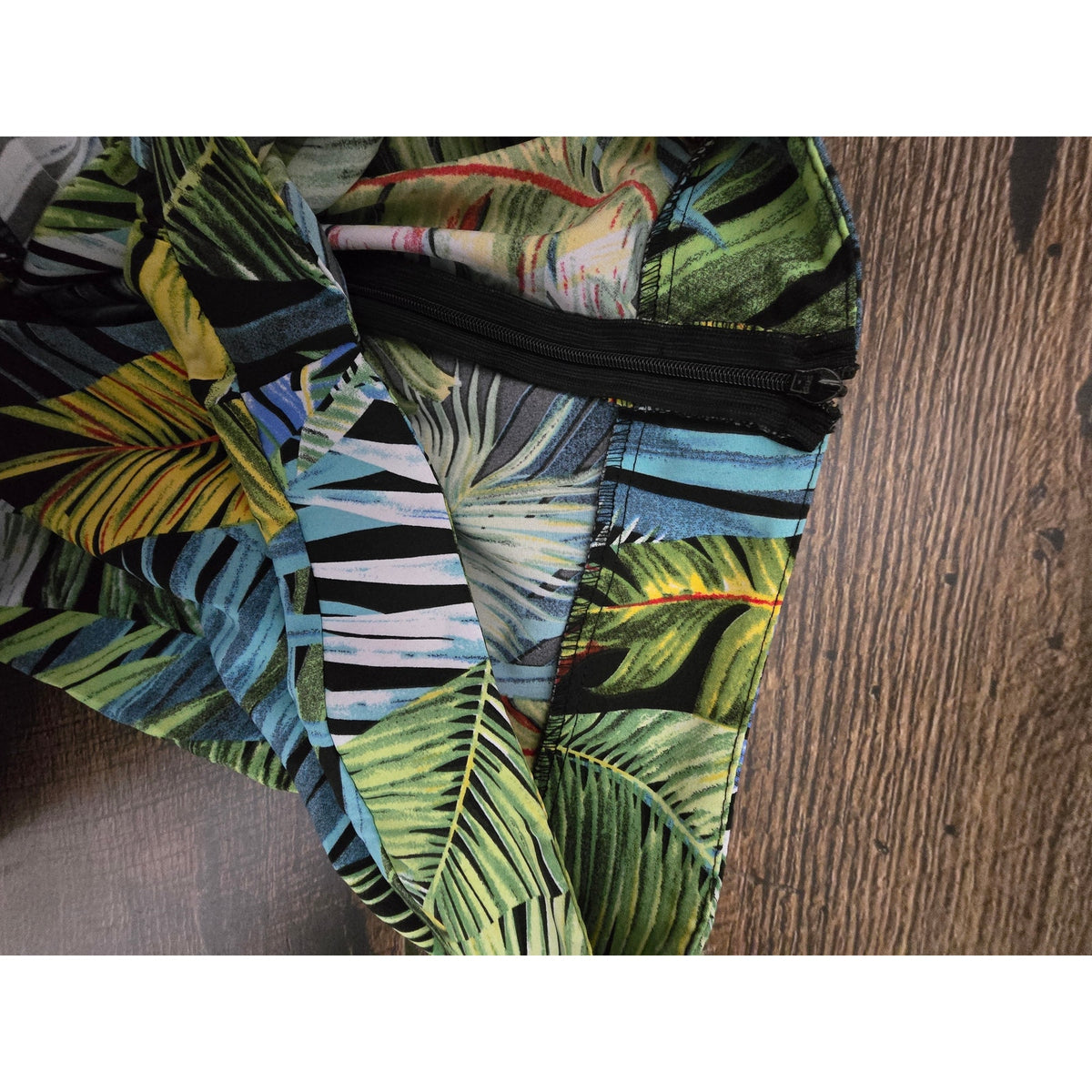 SHEIN Tropical Palm Print 2-Piece Crop Top & Wrap Maxi Skirt Set Green Blue Small