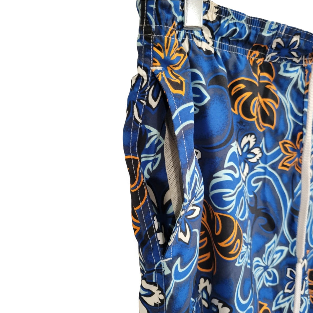 Ocean Pacific OP Sports Men’s Blue Floral Swim Trunks – Size Large