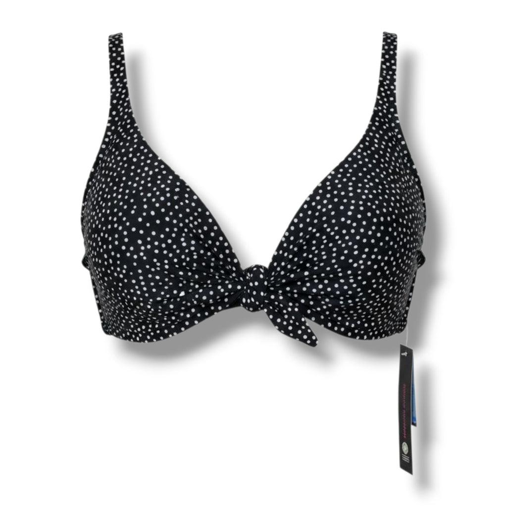 No Boundaries Juniors Black White Polka Dot Knotted Bikini Swim Top Small NWT