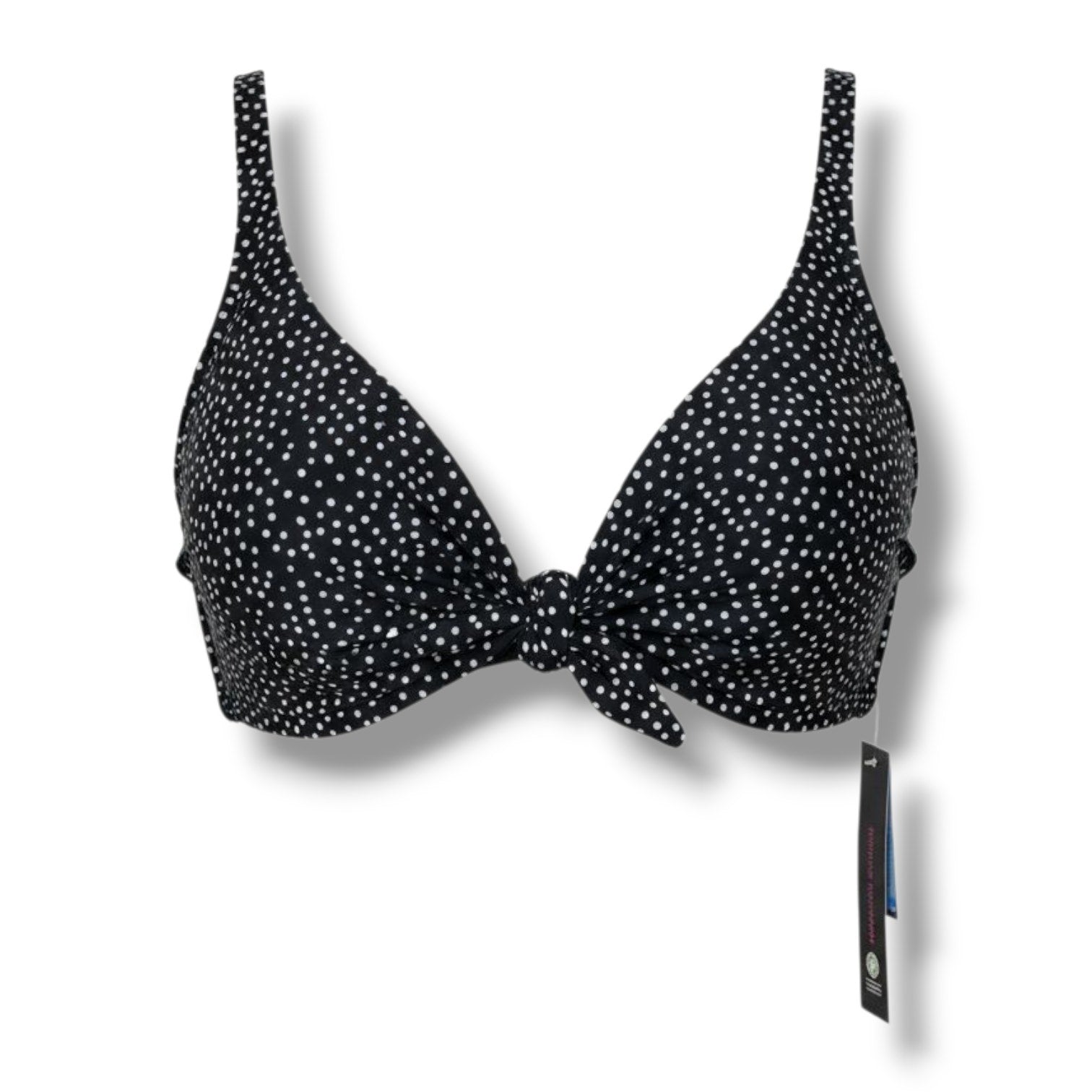 No Boundaries Juniors Black White Polka Dot Knotted Bikini Swim Top Small NWT
