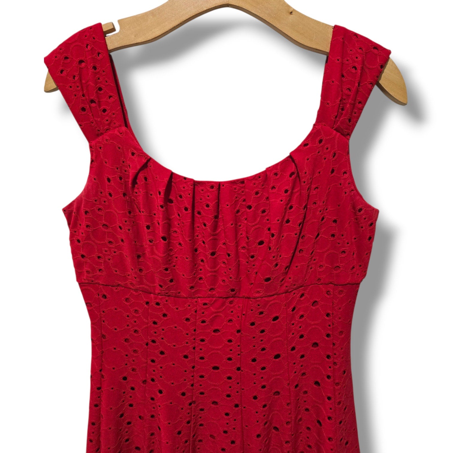 London Times Red Eyelet Sleeveless Fit & Flare Dress – Size 6