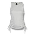 Forever 21 White Lace Up Ruched Tank Top Women’s Medium Stretch Sleeveless