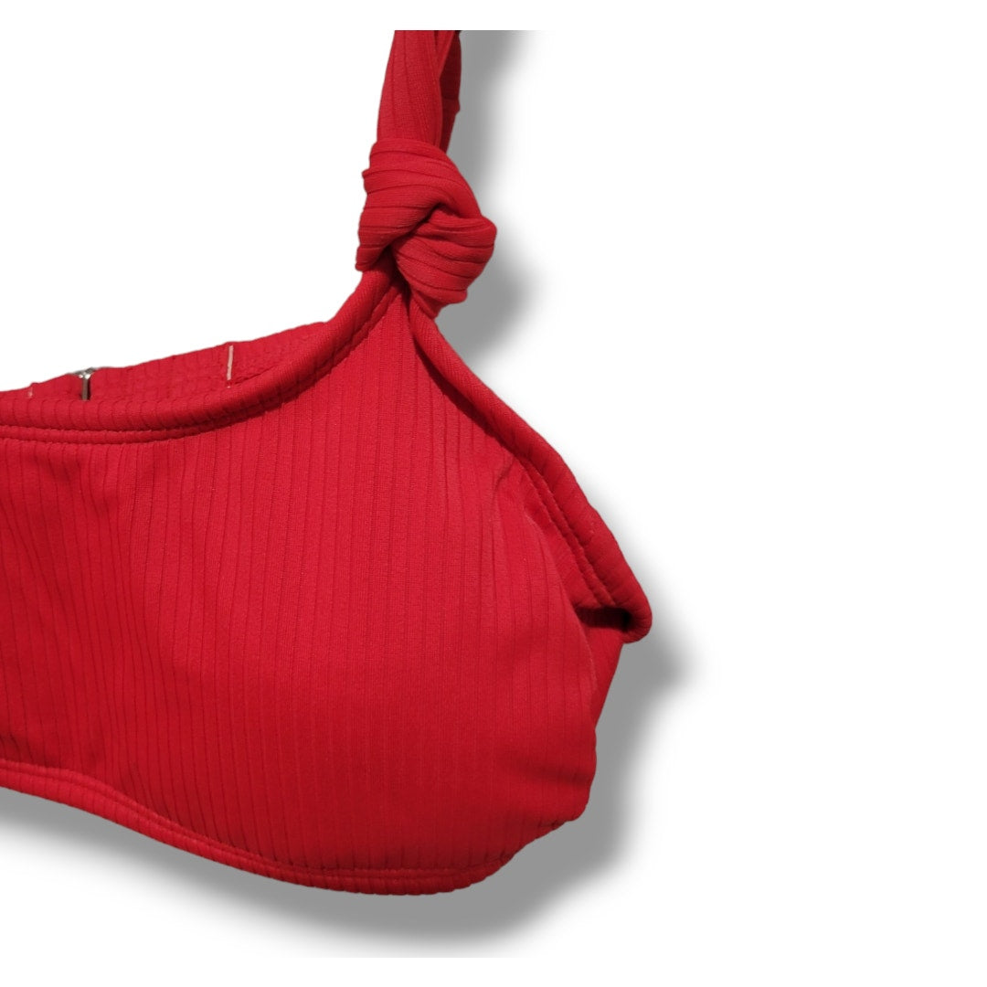 Xhilaration Juniors Red Scoop Neck Bikini Top – Size M, Adjustable Straps