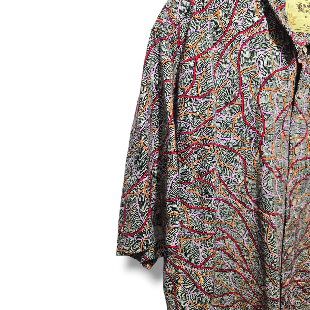 Bamboo Dreaming by Kingston Grange Mens XL Abstract Geometric Short Sleeve Shirt
