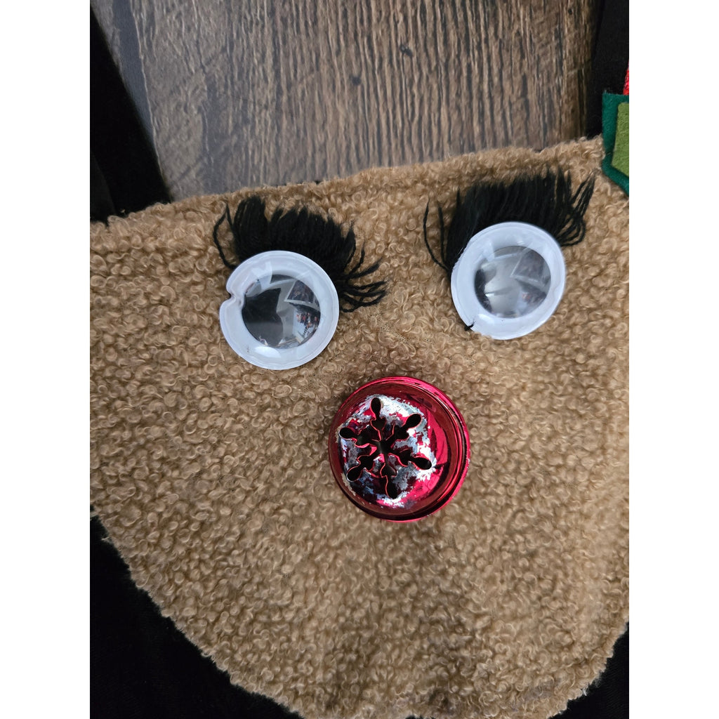 No Boundaries juniors Black Velvet Reindeer Christmas Jumpsuit