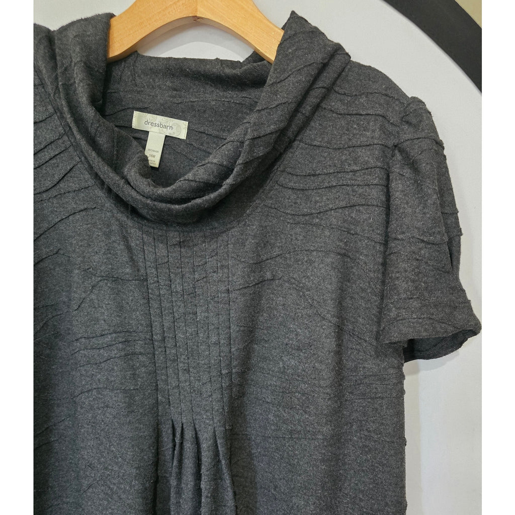 Dressbarn women’s Charcoal Grey Cowl Neck Knit Dress