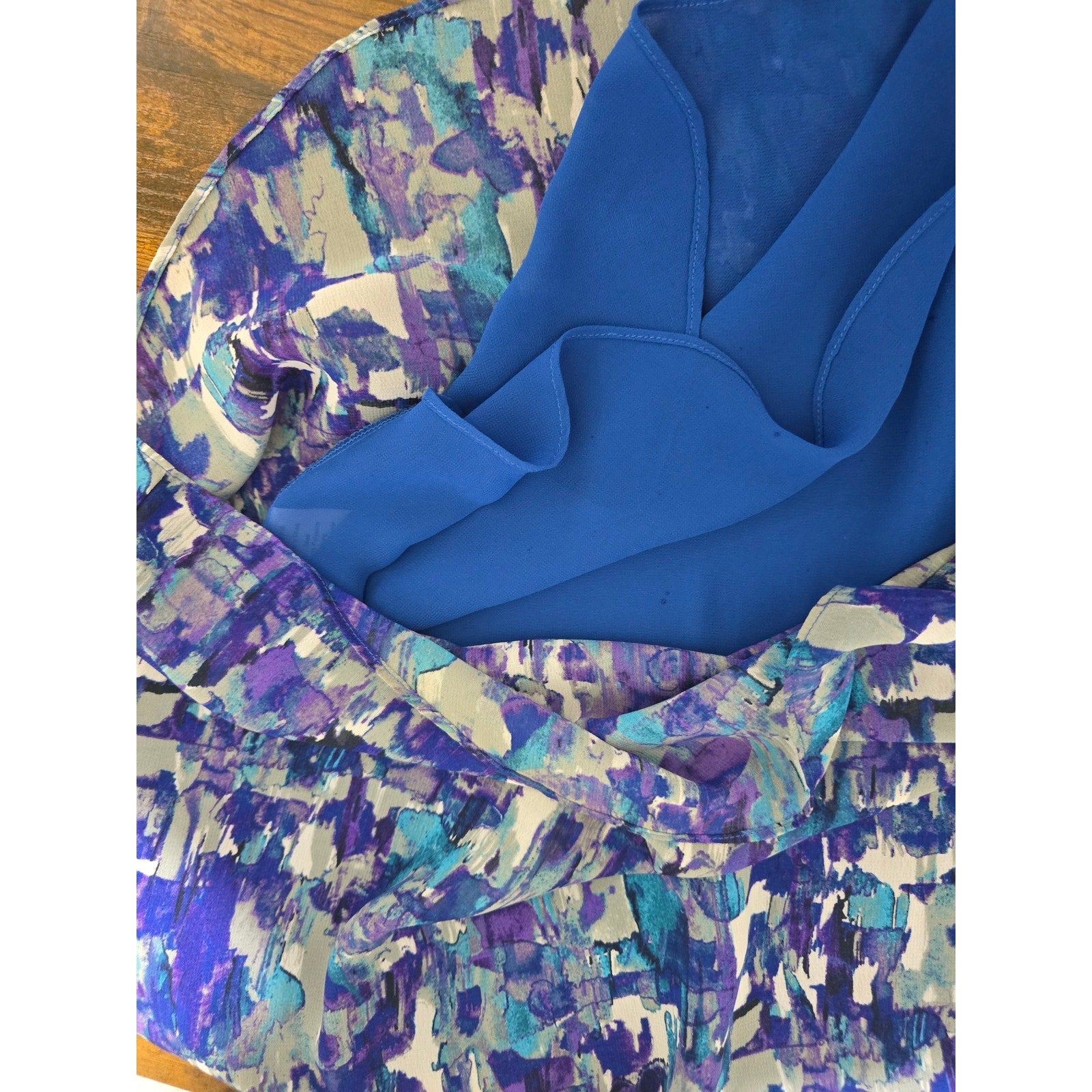 Coldwater Creek Women's Plus Size 2X Blue Purple Abstract Chiffon Tank Top